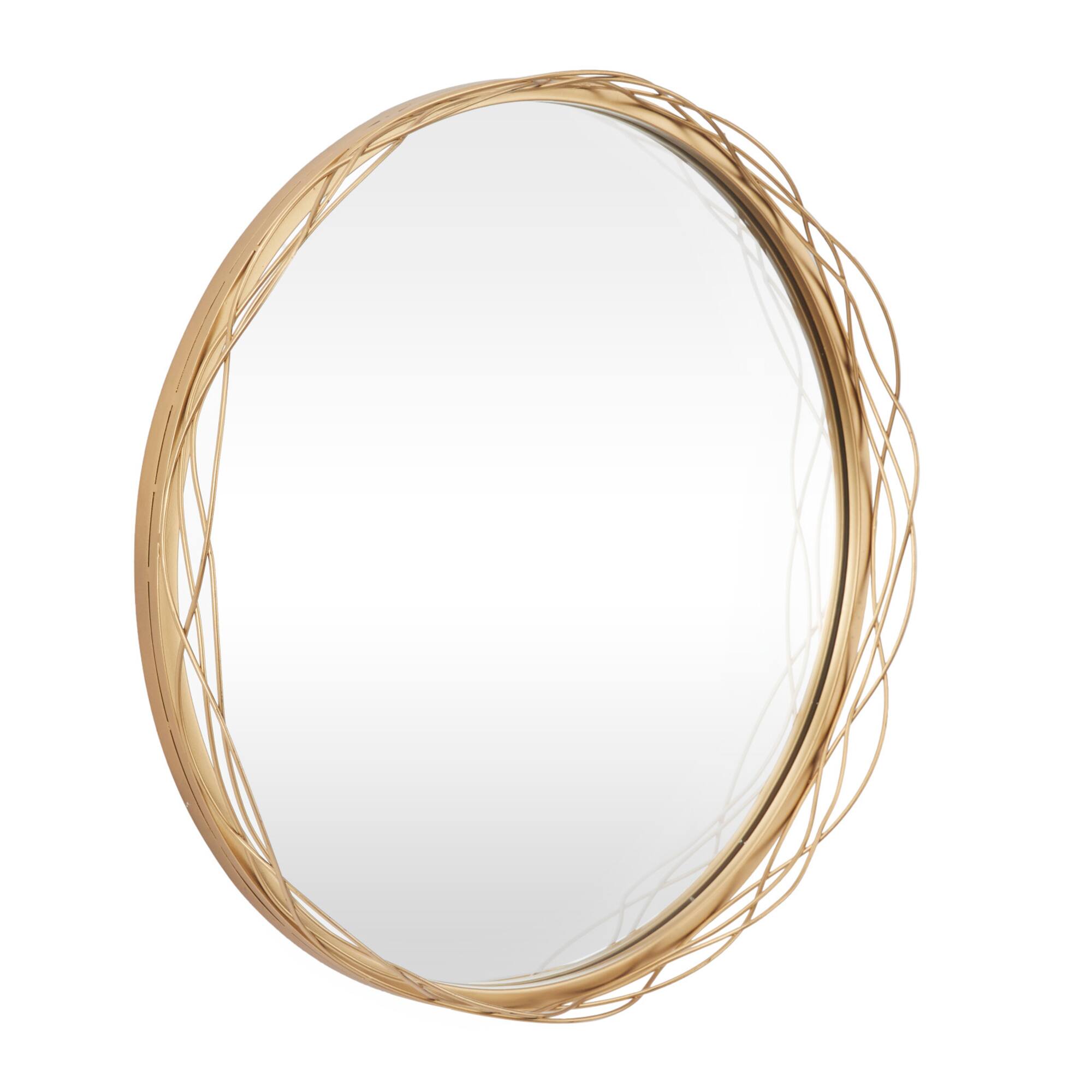 Gold Metal Glam Wall Mirror, Set of 24" x 24" x 3"